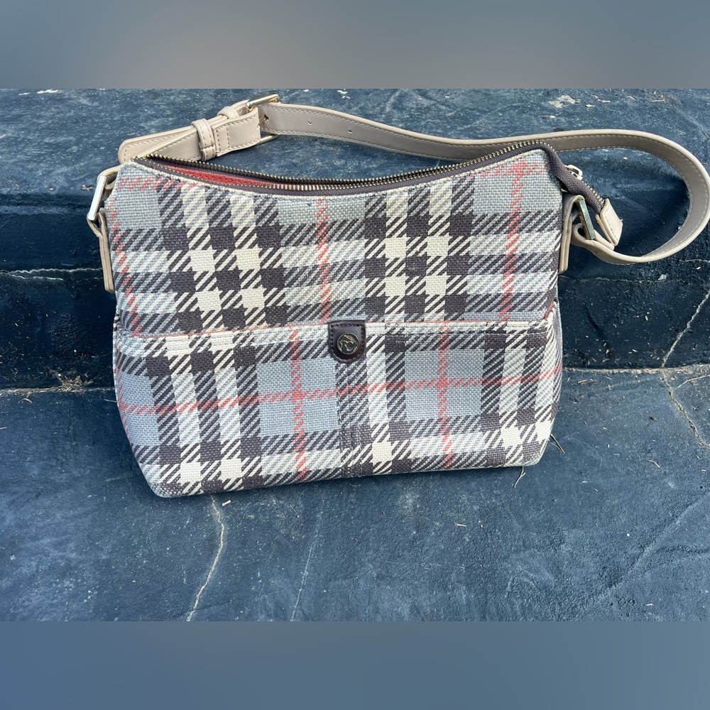 Spartina 449 Gray and Red Plaid Shoulder Bag
